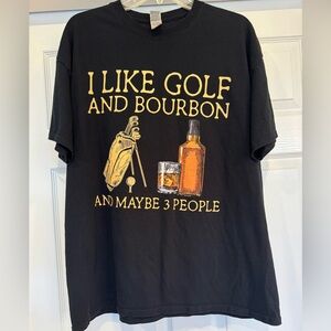Bourbon and Golf Men’s XL Black T Shirt